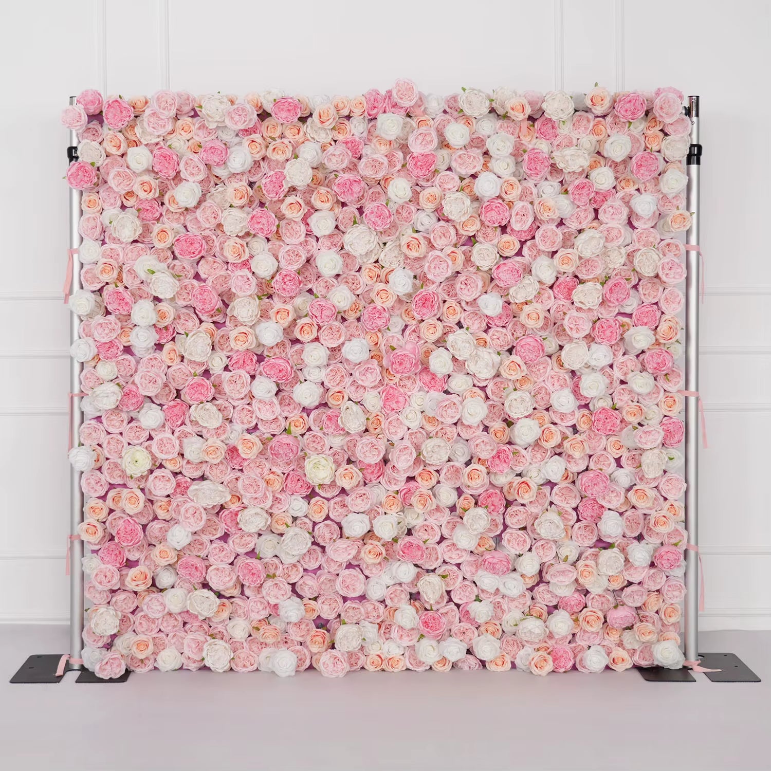 3D White Rose Cloth Curtain Flower Wall Roll up Wedding Backdrop Props Flora Wall Party Event Props Wedding Decoration