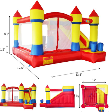 YARD Bounce House with Slide Commercial Bouncy Castle for Age 8-12 Inflatable Bounce House with Blower for Outdoor Party