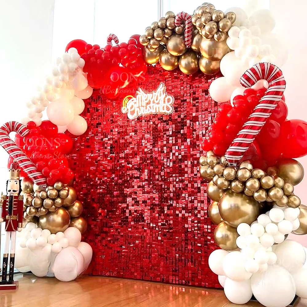Red Shimmer Sequin Backdrop Wall Panels