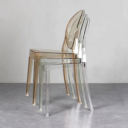 Plastic Chair with Transparent Backrest – Coffee & Dining Chair