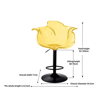 French Style Luxury Acrylic High Chair, Transparent Adjustable Island Platform Chair, High Stool, Coffee Shop Bar Chair