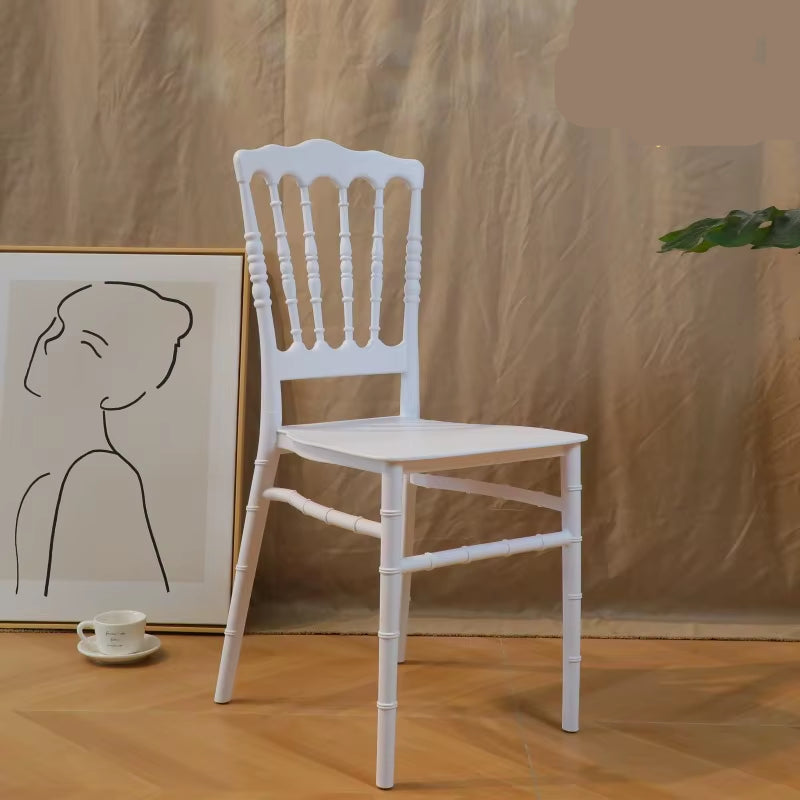 Plastic Chair Wedding Banquet Hotel Outdoor Bamboo White Gold Modern Simple Dining Chair Wholesale