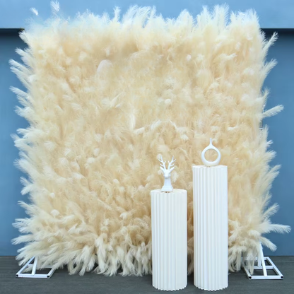 Artificial Pampas Grass Flower Wall Curtain Backdrop