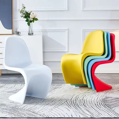 Elegant Clear Plastic Chair with Acrylic Backrest for Living Room Dining Stylish S Shaped Transparent Plastic Dining Stool