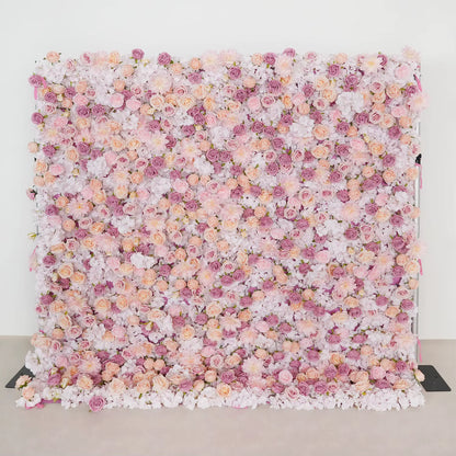 3D White Rose Cloth Curtain Flower Wall Roll up Wedding Backdrop Props Flora Wall Party Event Props Wedding Decoration