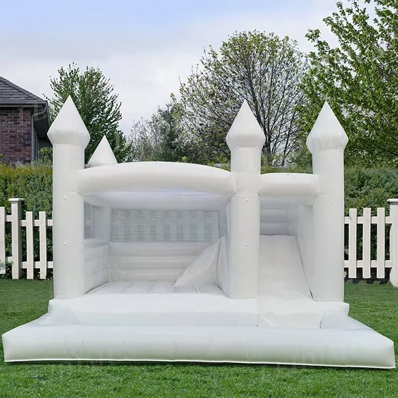 White Pink Bounce House with Slide & Ball Pit – Kids & Adults