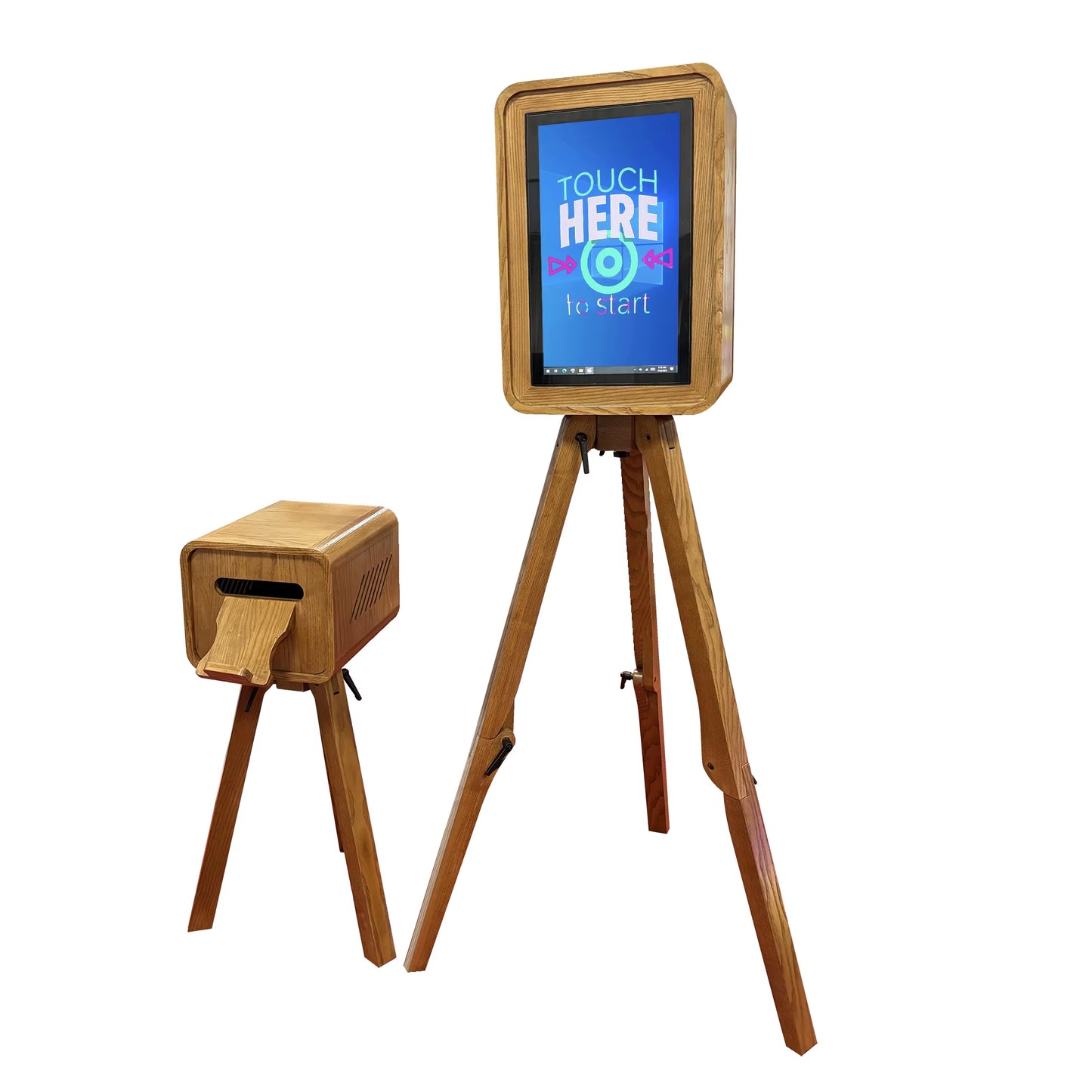 Double-Sided Vintage Wooden Photo Booth with the Same Printer Stand Dslr Mirror Ipad Photo Booth