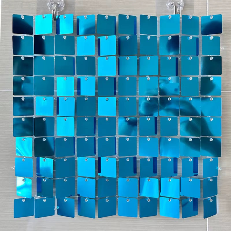 90X180Cm Shimmer Wall Backdrop 18Pcs Iridescent Silver Sequin Shimer Wall Panels for Birthday Party Wedding Marriage Decorations