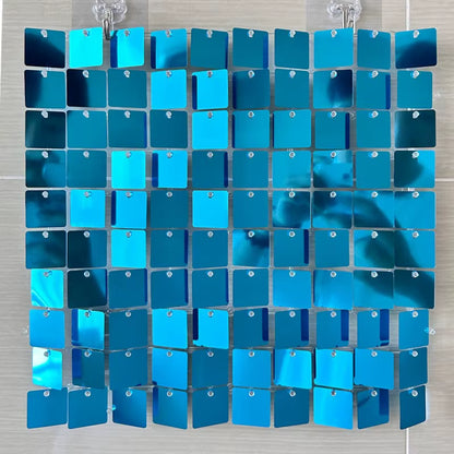 90X180Cm Shimmer Wall Backdrop 18Pcs Iridescent Silver Sequin Shimer Wall Panels for Birthday Party Wedding Marriage Decorations
