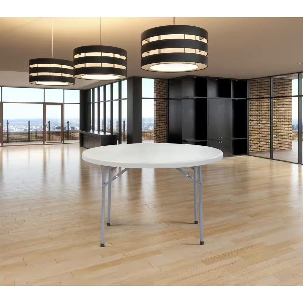 48 In. Grey Plastic round Folding Banquet Table