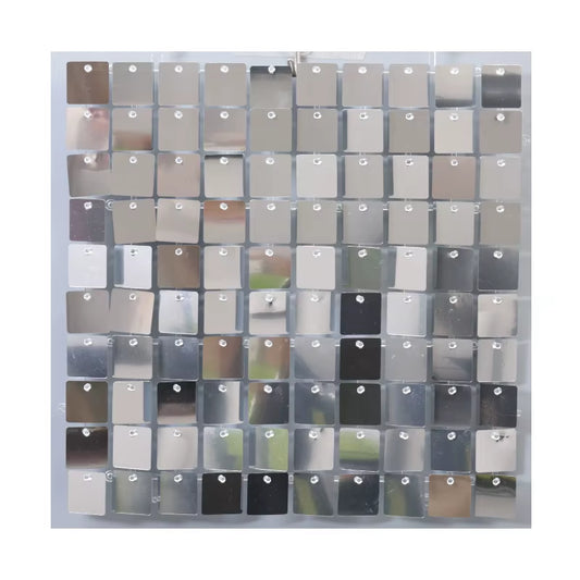 Silver Shimmer Wall Backdrop18 Pcs Panels Glitter Christmas Sequin Backdrop for Halloween Wedding Baby Shower Birthday Decor