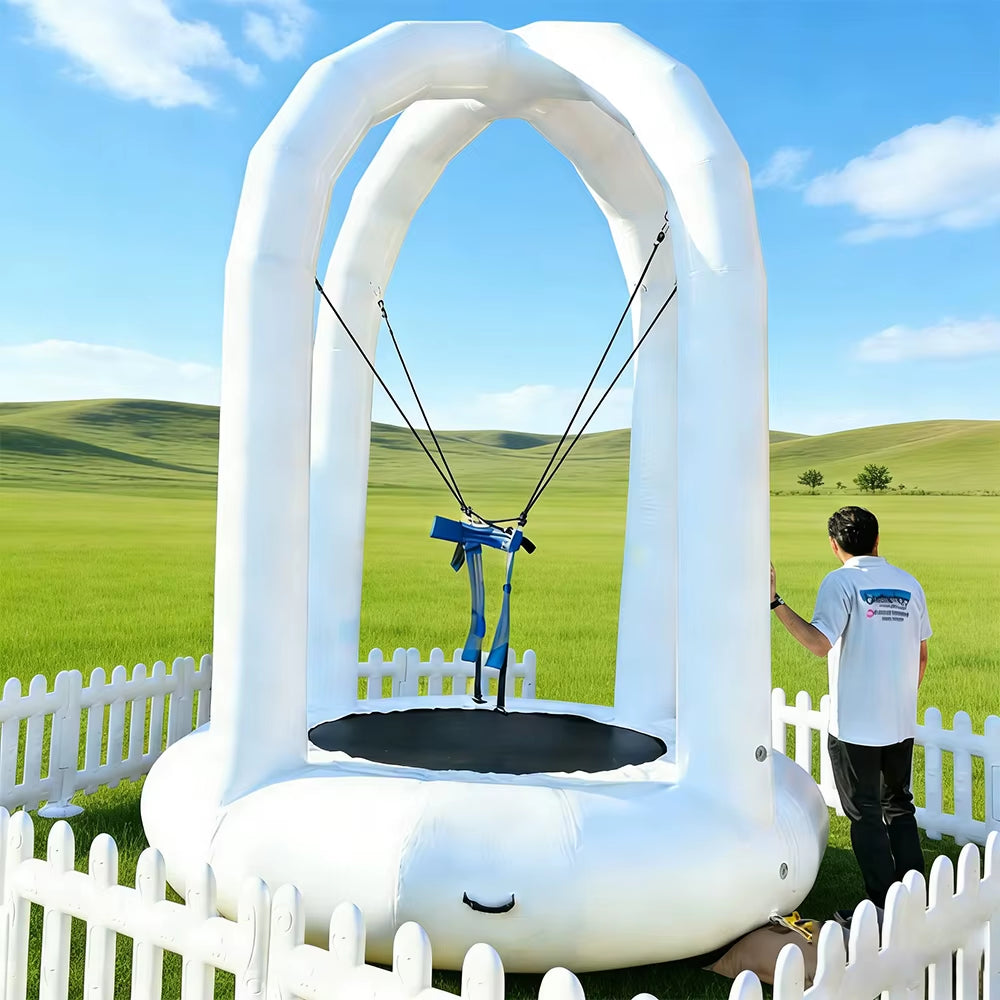 Outdoor Commercial Blow up Kids Bungee Jumping Trampoline for Events Rental Inflatable Bungee Outdoor Inflatable Trampoline Hot
