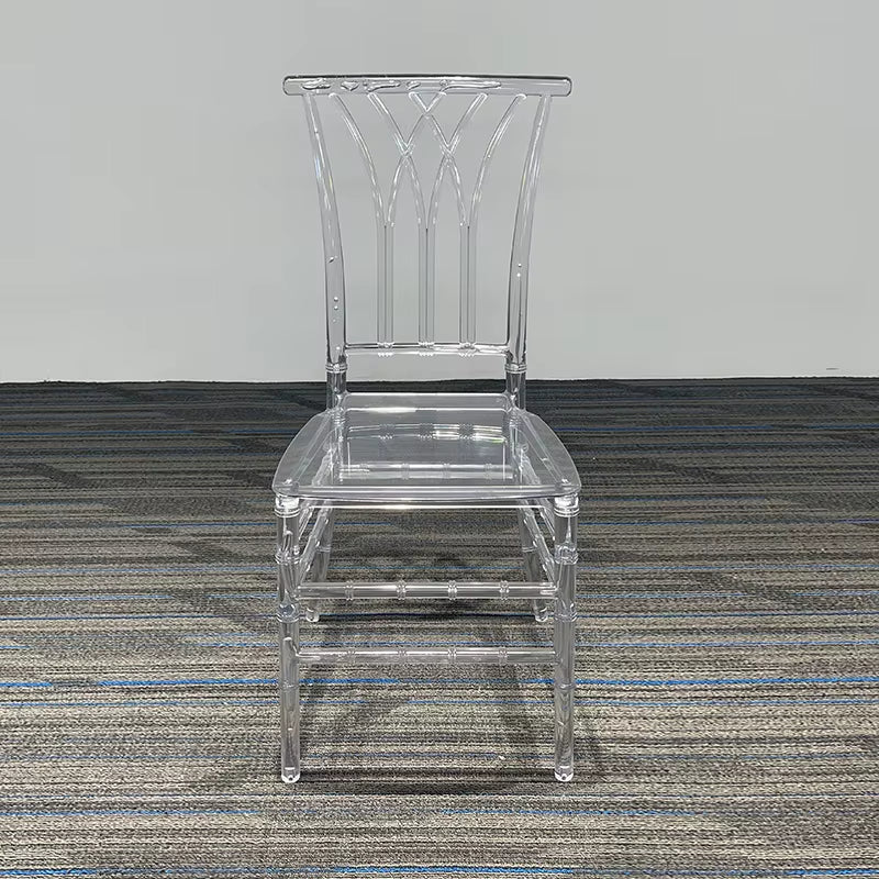 Wedding Banquet Hall Dining Chair Acrylic Crystal Chair Hotel Outdoor Activities Wedding Resin Transparent Bamboo Chair Integrat