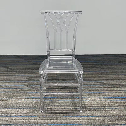 Wedding Banquet Hall Dining Chair Acrylic Crystal Chair Hotel Outdoor Activities Wedding Resin Transparent Bamboo Chair Integrat