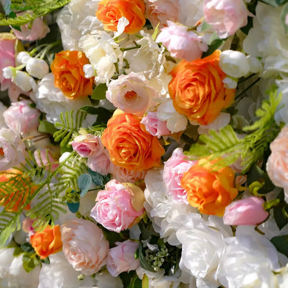 Artificial Floral Wall Roll-Up Hanging Fabric Backdrop Curtain for Wedding Event Party Decorations