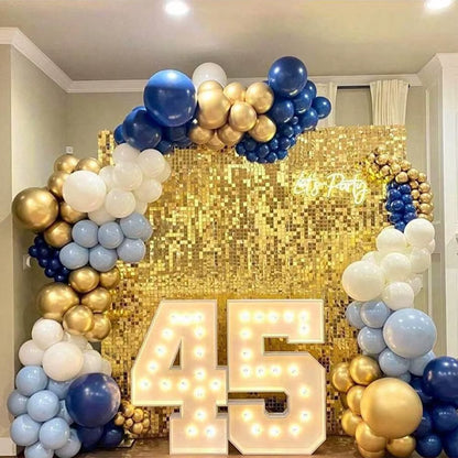 Runtowo 24Pcs Glitter Sequin ,Gold/Sliver Shimmer Wall Backdrop Panels ,Wedding Birthday Baby Shower Party Background Decoration