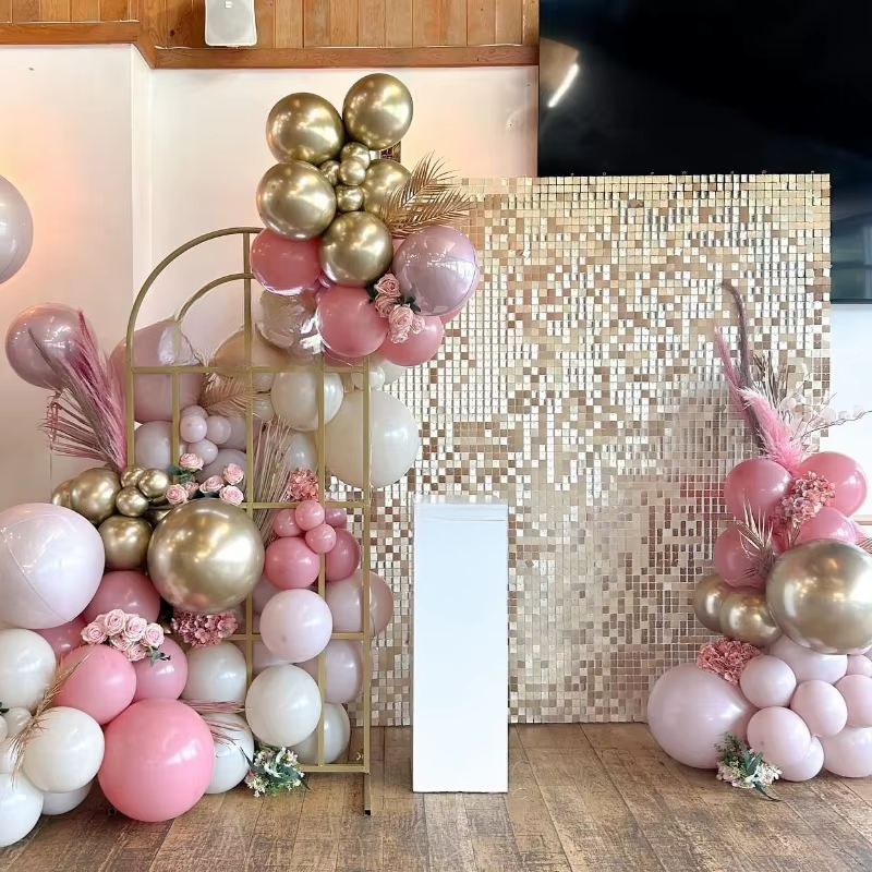 Shimmer Wall Backdrop 24PCS Champagne Gold Sequin Panels