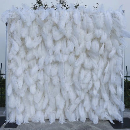 Luxury White Feather Flower Wall